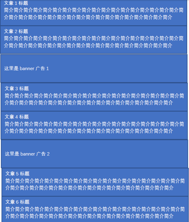 如何在列表页每隔几篇文章插入1个广告